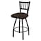 Holland Bar Stool Co 30" Swivel Bar Stool, Black Wrinkle, Rein Coffee Seat X810 - alternate 1